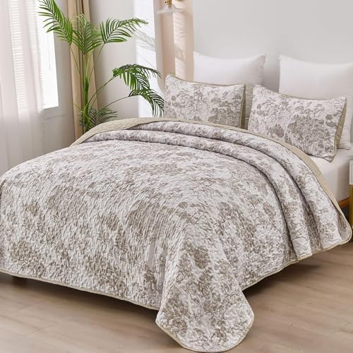 WONGS BEDDING Botanical Reversible Quilt Set Full Size