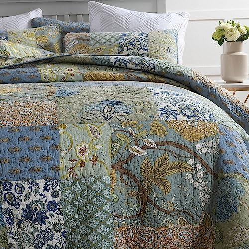 Camandy Cotton Reversible Quilt Set 3 Piece Queen Size