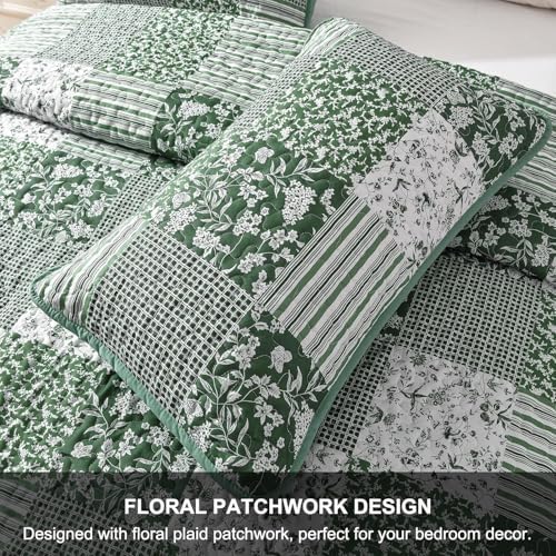 Mybedsoul Green Quilt Set Full Size 3 Pieces