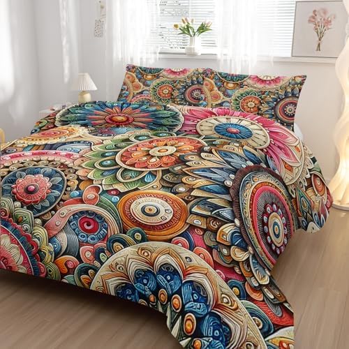 Nttopship 3-Piece Boho Comforter Set