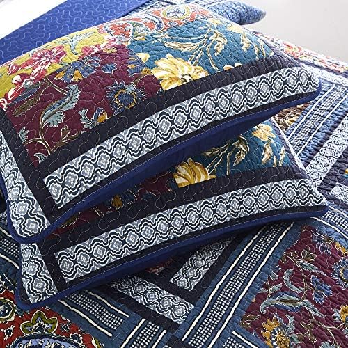 DECMAY Queen Size Quilt Set 100 Cotton Patchwork