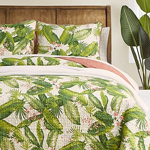Tommy Bahama Queen Quilt Set - Reversible Cotton Bedding with Shams