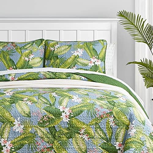 Tommy Bahama King Quilt Set with Shams Reversible Cotton Bedding 1
