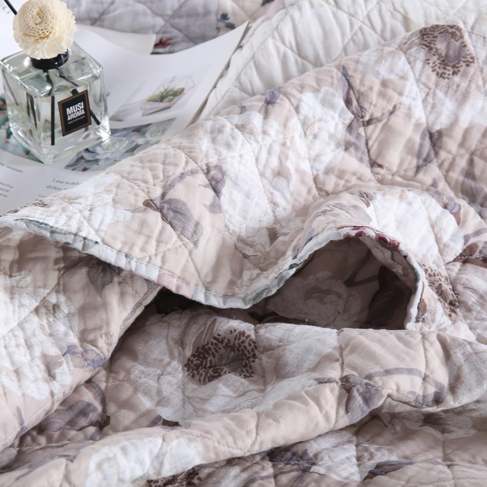 Camandy Cotton Reversible Quilt Bedding Set 3 Pieces King Size