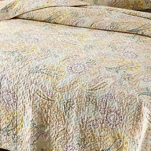 ENASAL Cotton Quilt Set with Reversible Bedspread and Pillowcases