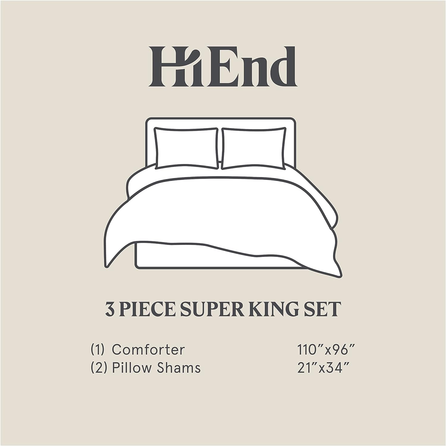 HiEnd Accents Sydney 3 Piece Super King Comforter Set