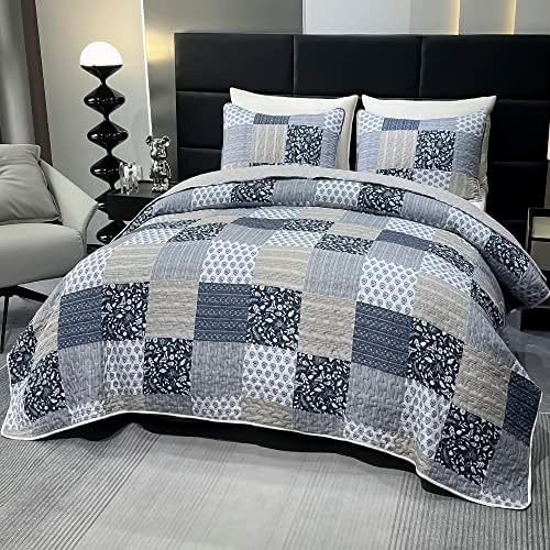 VIVILINEN Queen Size Reversible Quilt Set