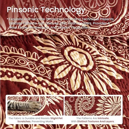 Sophia William Terracotta Cal King Patchwork Quilt Set