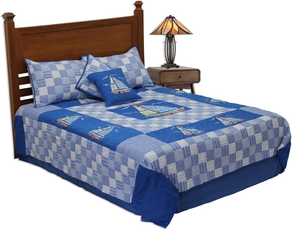 Patchmagic Blue Sail Super King Quilt Set Free Kitchen Set