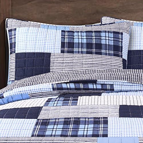 Lush Decor Navy Greenville 3 Piece Quilt Set