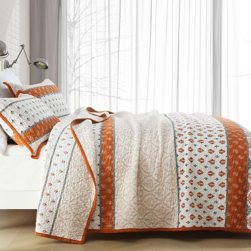 Floral Queen Quilt Set 100 Cotton Reversible