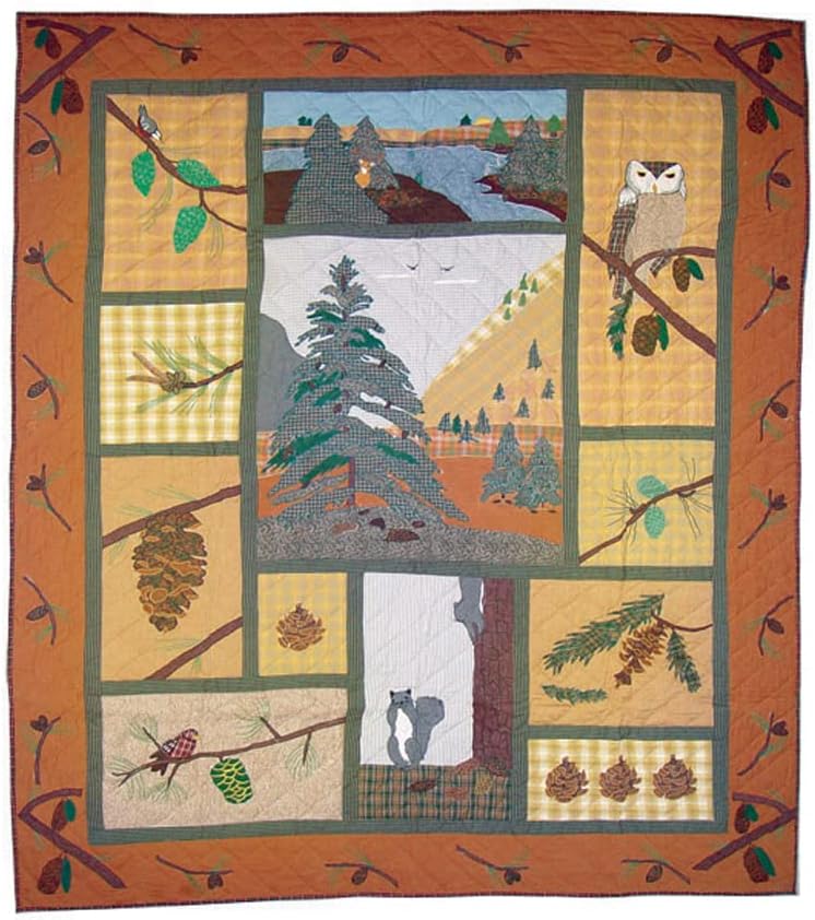 Patch Magic Quilts Quilted Pinecones Luxury King Set