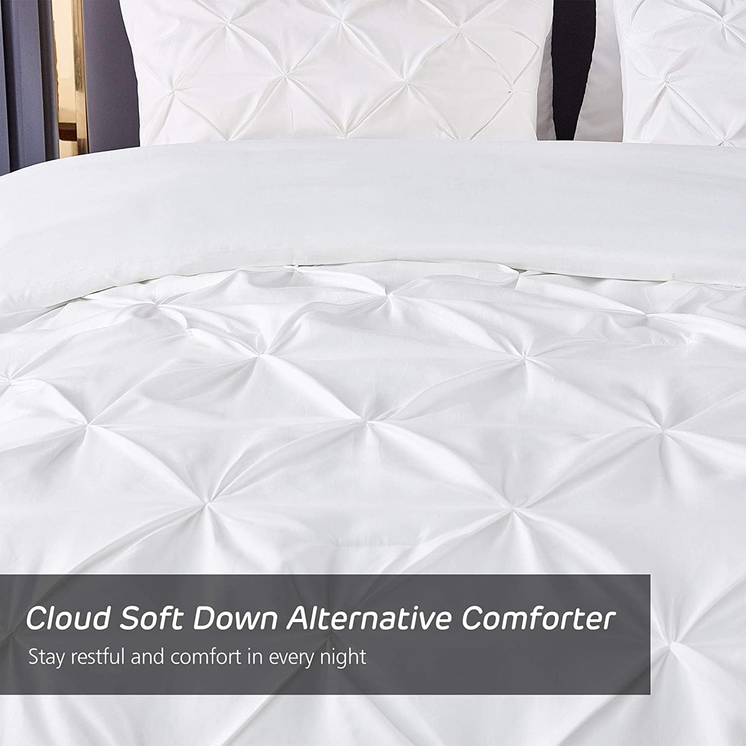 Valerian 8-Piece Pinch Pleated Comforter Set White