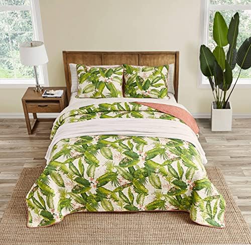Tommy Bahama Queen Quilt Set - Reversible Cotton Bedding with Shams