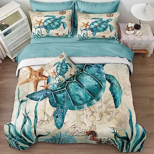 Merryword 8-Piece Ocean Turtle Bed In A Bag