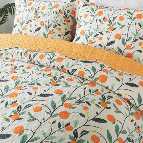 HoneiLife Floral Quilt Set King Size 3-Piece