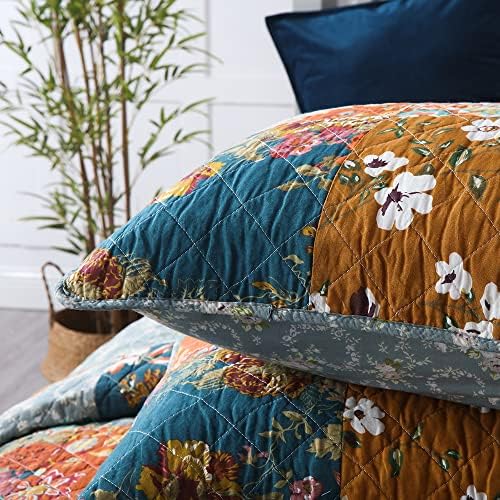 VISIMISI Cotton Reversible Quilt Set 3 Pieces Queen Size