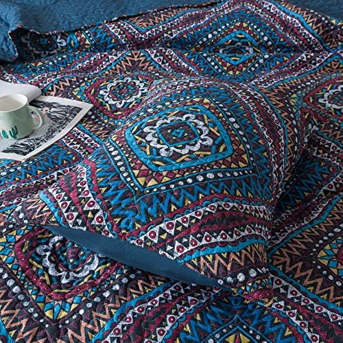 DaDa Bedding Bohemian Diamond Quilt Set - Cal King Size - 3-Piece