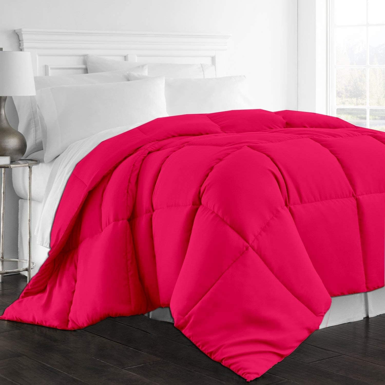 Dainty Homes 9-Piece Comforter Set Solid Red Full XL