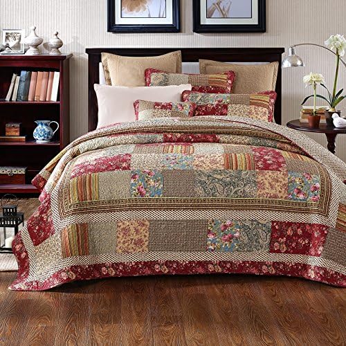 Tache Cotton Patchwork Country Farm Quilt Set Queen