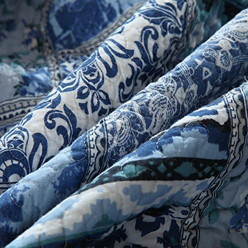 NEWLAKE Reversible Patchwork Bedspread Quilt Set King Size