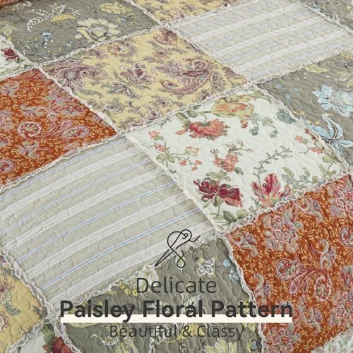 Yvooxny 3-Piece Quilt Set with Ruffles and Pillowcases