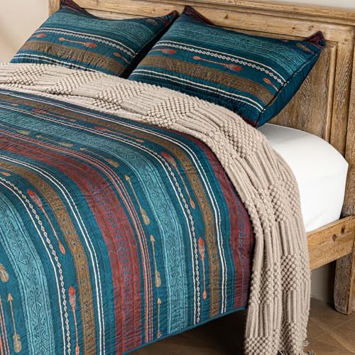 LIRISDOM Bohemian Quilt Set Queen Size 3 Piece 1