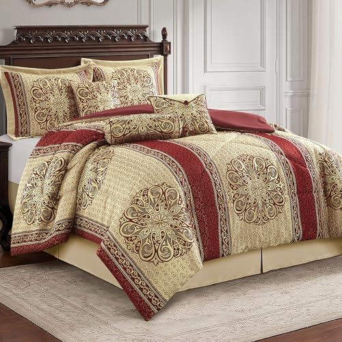 LANCO California King Comforter Set with Medallion Design
