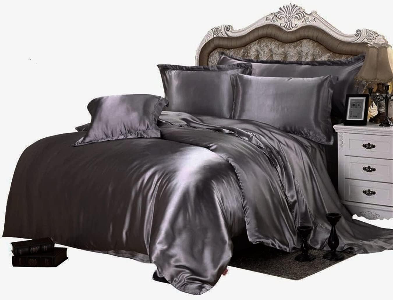Kanak Bedding All Season Comforter Set 400GSM 7Pc Dark Grey