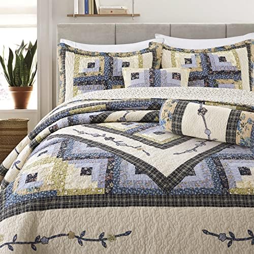 LIRISDOM Queen Quilt Bedding Set 100 Cotton Patchwork 1