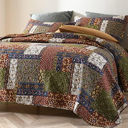 VISIMISI Cotton Reversible Quilt Set King Size