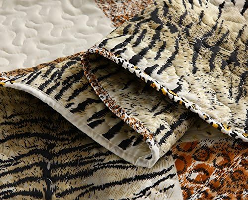 MarCielo 3 Piece Quilt Set Leopard Print Bedspread