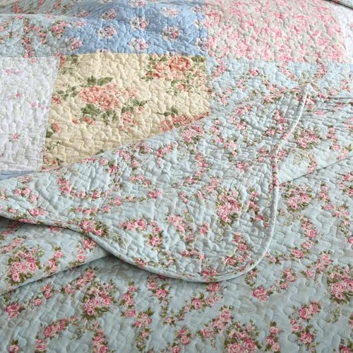 Camandy Cotton Quilt Bedding Set 3 Pieces Reversible