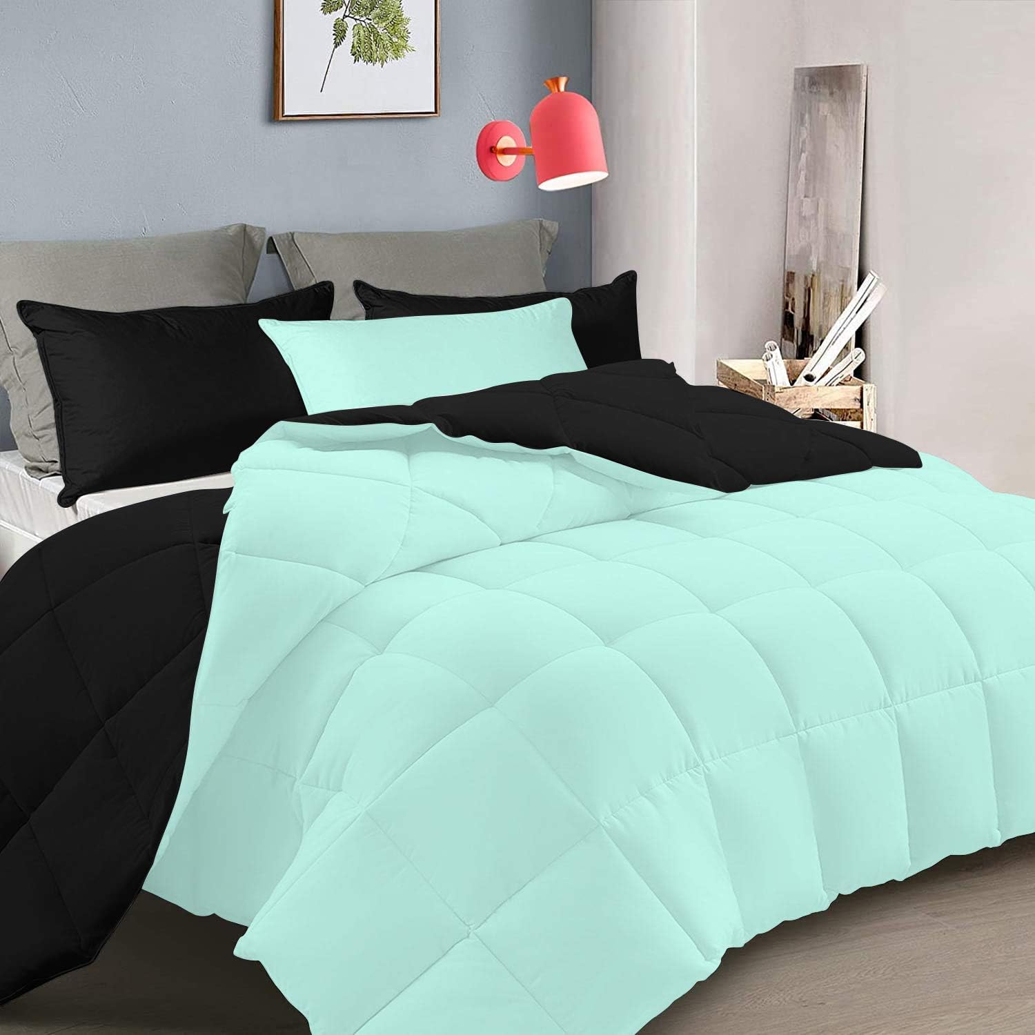 BEDDING LINEN Reversible Comforter Set Super King