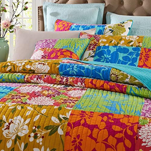 Tache Eclectic Floral Quilt Set Cal King