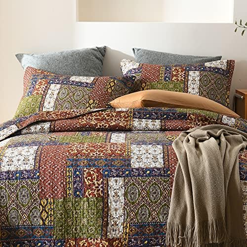 VISIMISI Cotton Reversible Quilt Set King Size