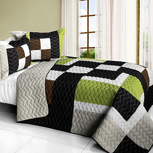 Onitiva Earth Chant 3PC Patchwork Quilt Set Full Queen