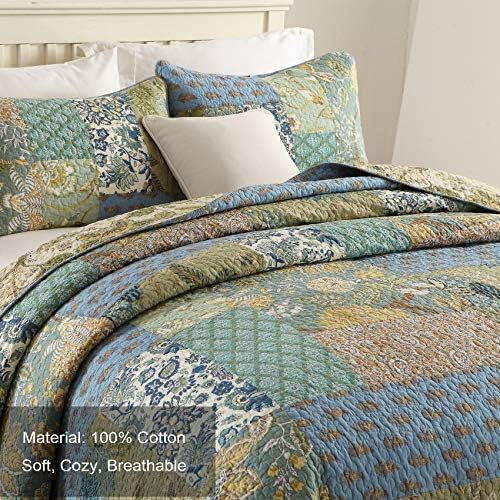 MaiuFun Cotton Quilt Set King Size 3-Piece