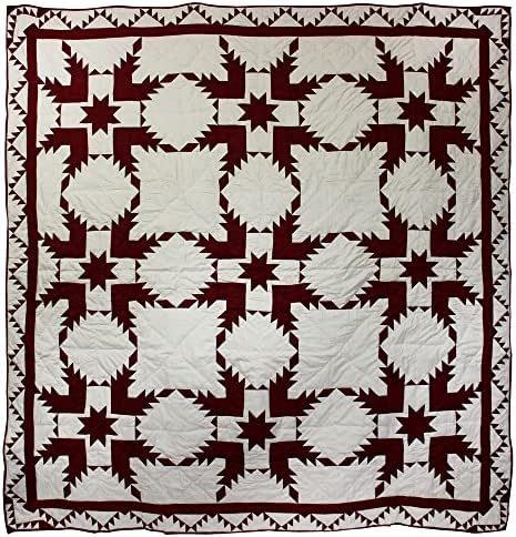 Patch Magic Red Feathered Star Super King Quilt Set