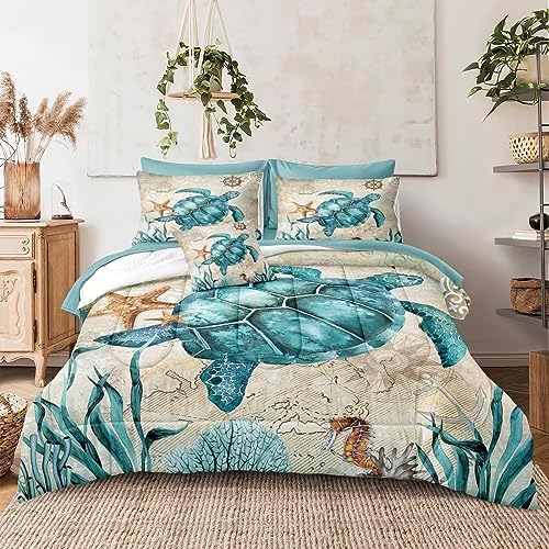 Merryword 8-Piece Ocean Turtle Bed In A Bag