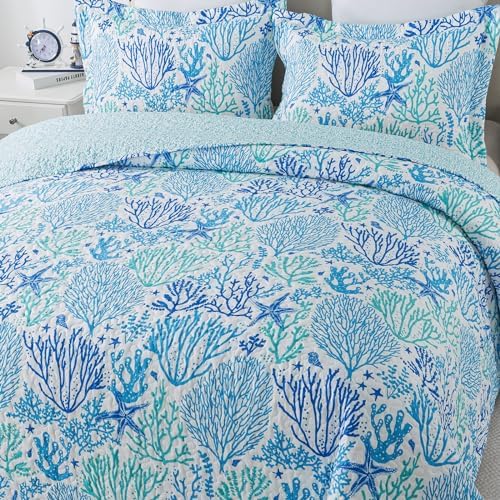 Travan Beach Quilt King Size Ultra Soft Fade Resistant Coastal Design