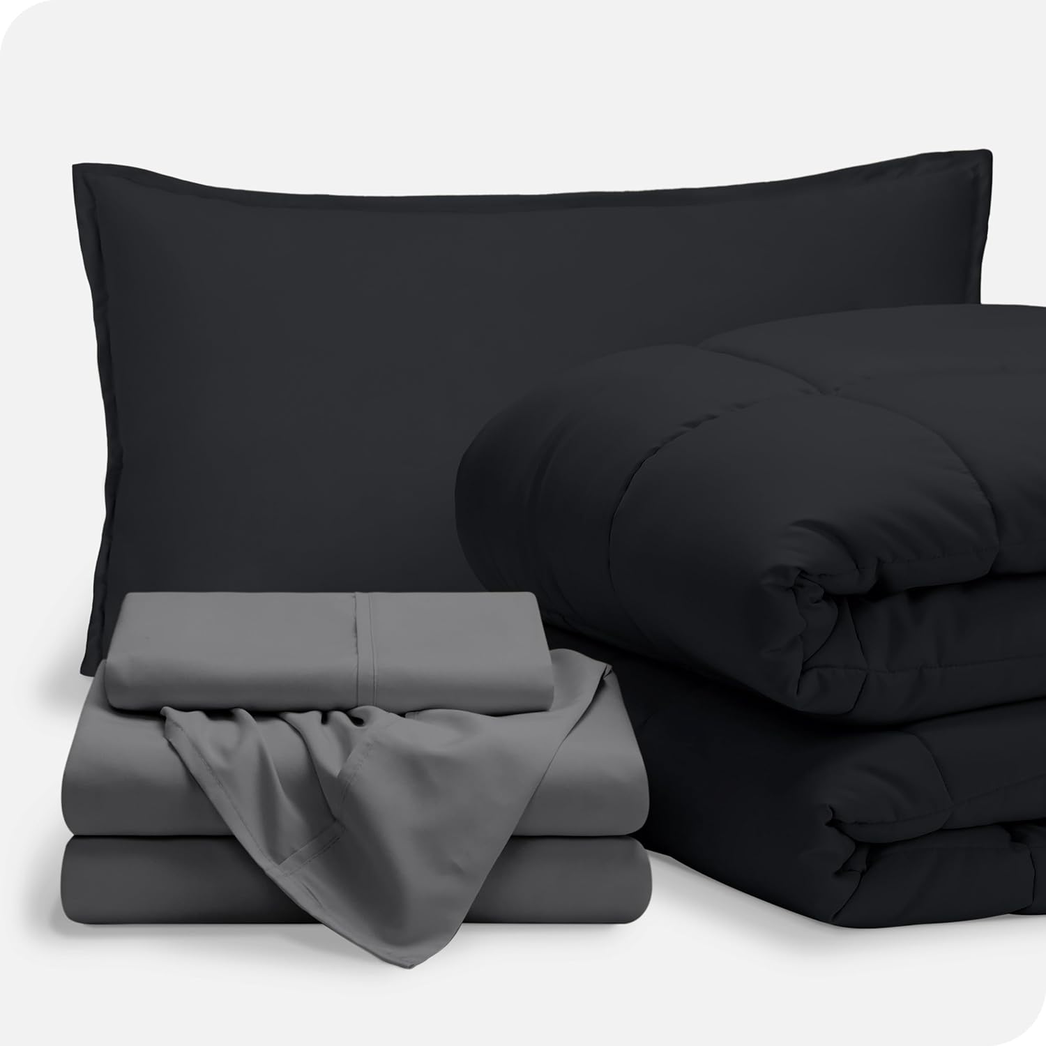 Upluxius BlackGrey Full XL 7-Piece Bed-In-A-Bag Comforter Set