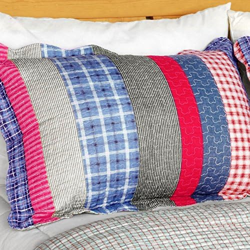 Blancho Bedding Retro Stripe Cotton Quilt Set