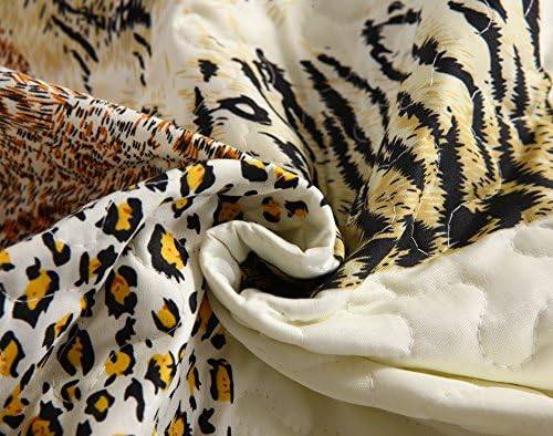 MarCielo 3 Piece Quilt Set Leopard Print Bedspread