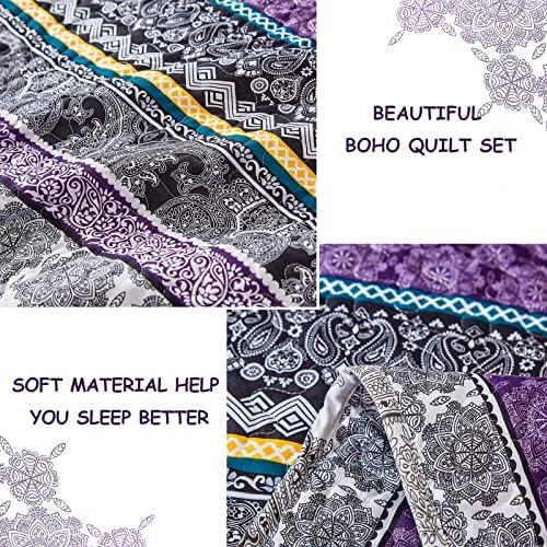 WONGS BEDDING Boho Quilt Set King Size