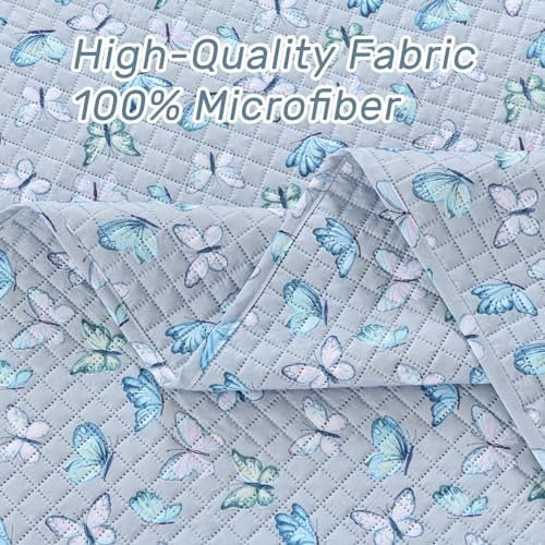 HollyHOME 3-Piece King Quilt Set with Butterfly Design
