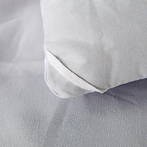 ZRNBAST 7 Pcs Light Grey Comforter Set with Gold Trim 1