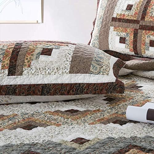LIRISDOM King Size Quilt 3 Piece Patchwork Bedding Set