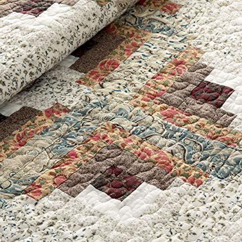LIRISDOM King Size Quilt 3 Piece Patchwork Bedding Set
