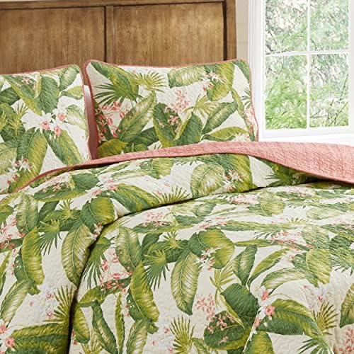 Tommy Bahama Queen Quilt Set - Reversible Cotton Bedding with Shams